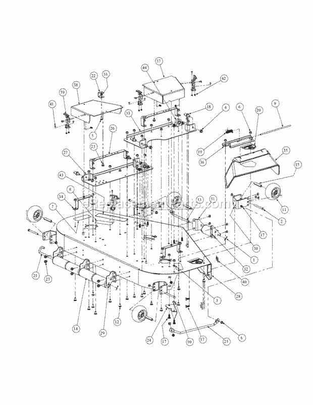 Fabricated Deck Assembly (Nov. 2003 & After) Diagram and Parts List for M54-KW 53BB5DBW750 Cub Cadet Sprayer